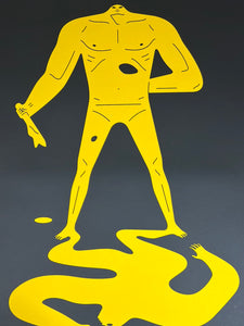 Cleon Peterson - On the Shady Side of the Street (black on yellow) 2021